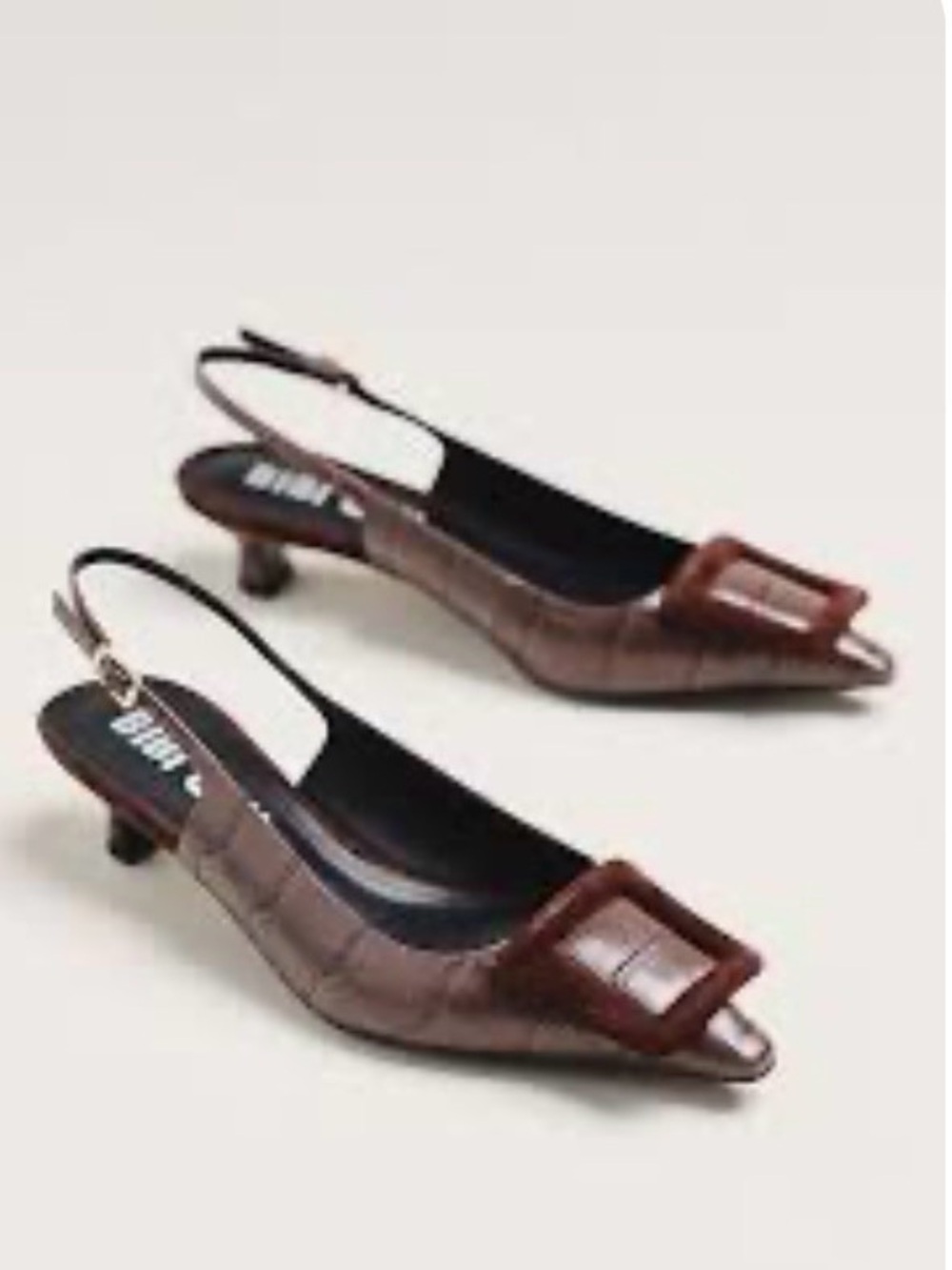 Bibi Lou Robin 2 croc embossed sling back heels